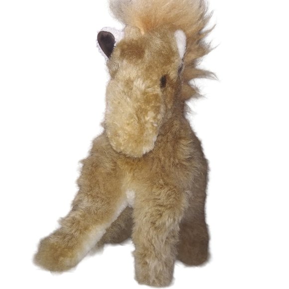 Peruvian Link 100% Baby Alpaca Soft Fur Horse Tan Pony Stuffed Plush 10 Inch Toy - Picture 4 of 9